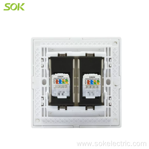 RJ45 LAN Socket Outlets 2Gang Information power outlet